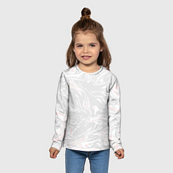 Лонгслив детский Серо-розовые разводы - абстрактный узор, цвет: 3D-принт — фото 2