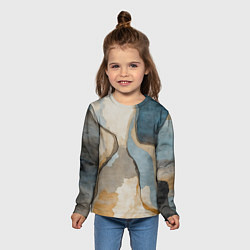 Лонгслив детский Абстракция с песком и водой, цвет: 3D-принт — фото 2