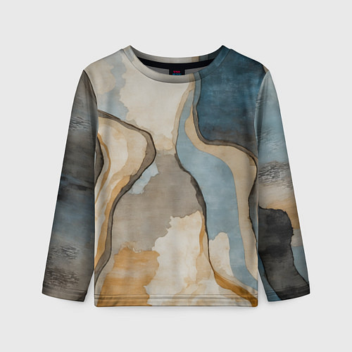 Детский лонгслив Абстракция с песком и водой / 3D-принт – фото 1
