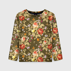 Лонгслив детский Розы садовые и цветы полевые, цвет: 3D-принт