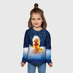 Лонгслив детский Резиновая уточка в мыльной пене, цвет: 3D-принт — фото 2