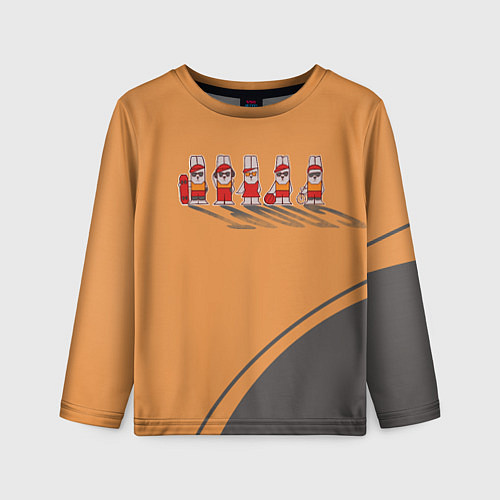 Детский лонгслив Пять спортивных кроликов / 3D-принт – фото 1