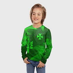 Лонгслив детский Resident Evil - green gradient вертикально, цвет: 3D-принт — фото 2