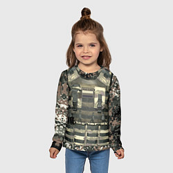 Лонгслив детский Бронежилет армейский - камуфляж, цвет: 3D-принт — фото 2