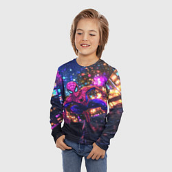 Лонгслив детский Человек-паук и фиолетовый свет, цвет: 3D-принт — фото 2