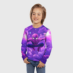 Лонгслив детский Человек-паук на фоне облаков, цвет: 3D-принт — фото 2