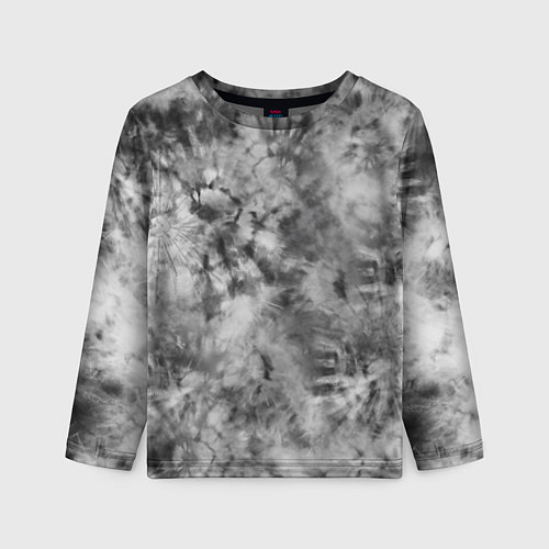 Детский лонгслив Серый тай дай - абстракция / 3D-принт – фото 1