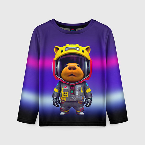 Детский лонгслив Baby capybara - cyberpunk / 3D-принт – фото 1