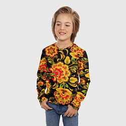 Лонгслив детский Хохлома - роспись, цвет: 3D-принт — фото 2