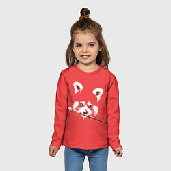 Лонгслив детский Красная панда с кисточкой в зубах, цвет: 3D-принт — фото 2