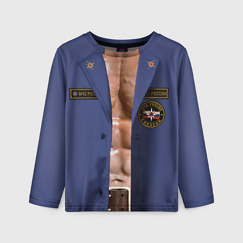 Детский лонгслив Форма пожарного спасателя МЧС / 3D-принт – фото 1