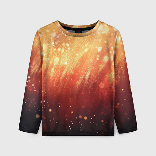 Детский лонгслив Желто-красная текстура блестящая / 3D-принт – фото 1