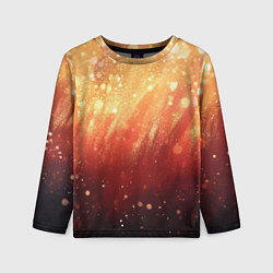 Детский лонгслив Желто-красная текстура блестящая