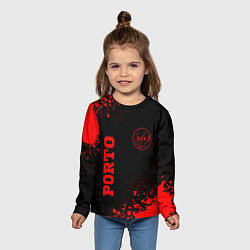 Лонгслив детский Porto - red gradient вертикально, цвет: 3D-принт — фото 2
