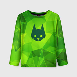 Лонгслив детский Stray green poly, цвет: 3D-принт