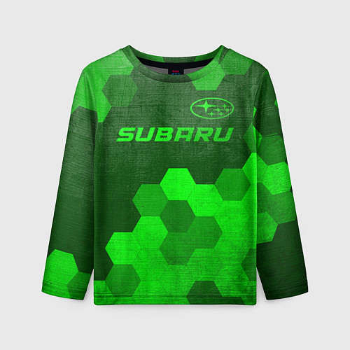 Детский лонгслив Subaru - green gradient посередине / 3D-принт – фото 1