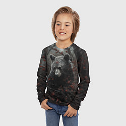 Лонгслив детский Бурый мишка в дремучем лесу, цвет: 3D-принт — фото 2