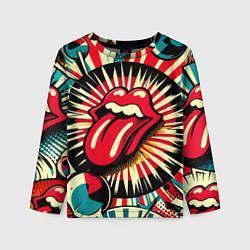 Детский лонгслив Logo of the Rolling Stones - pop art