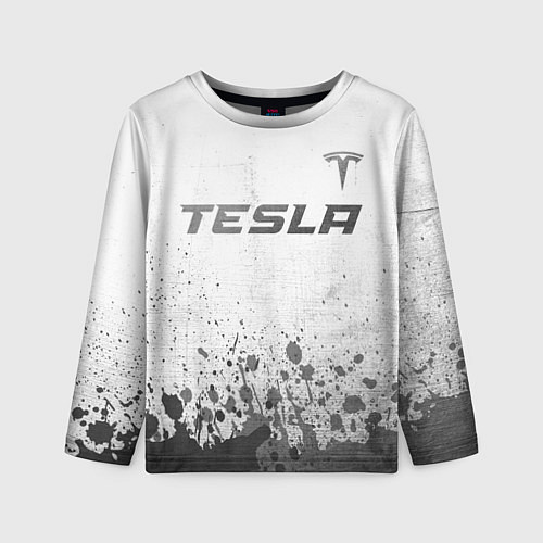Детский лонгслив Tesla - white gradient посередине / 3D-принт – фото 1