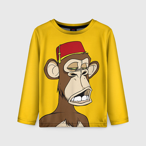 Детский лонгслив NFT ape monkey / 3D-принт – фото 1