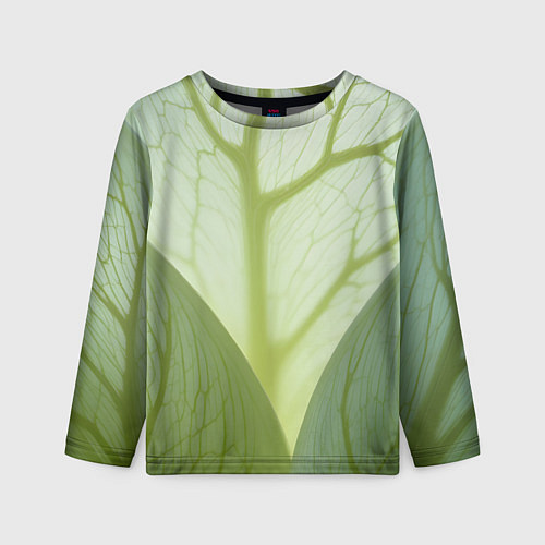Детский лонгслив Макро съемка листа / 3D-принт – фото 1