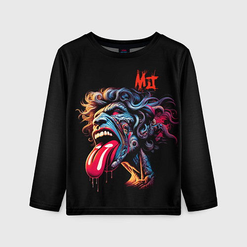 Детский лонгслив Mick Jagger - Rolling Stones / 3D-принт – фото 1