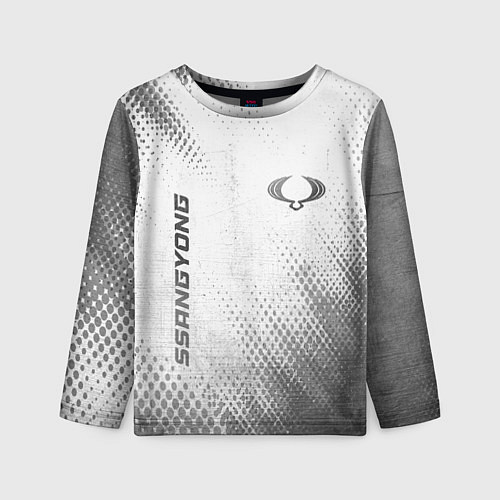 Детский лонгслив SsangYong - white gradient вертикально / 3D-принт – фото 1