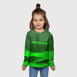 Лонгслив детский Tottenham - green gradient посередине, цвет: 3D-принт — фото 2