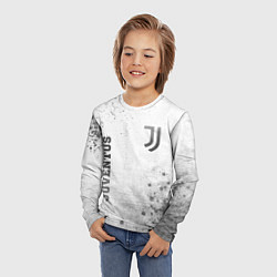 Лонгслив детский Juventus - white gradient вертикально, цвет: 3D-принт — фото 2