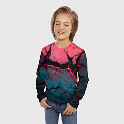 Лонгслив детский Объемные разломы текстура, цвет: 3D-принт — фото 2