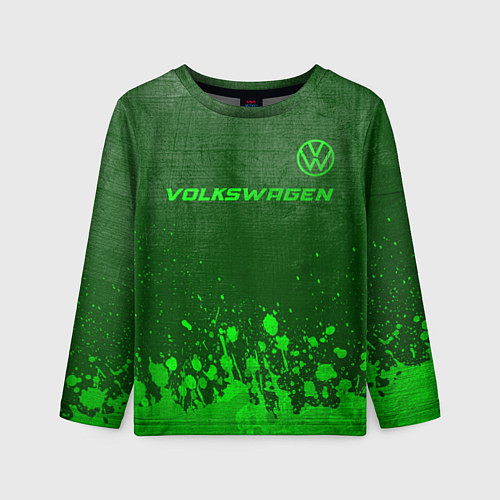 Детский лонгслив Volkswagen - green gradient посередине / 3D-принт – фото 1