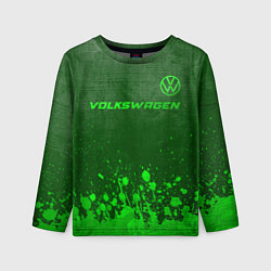 Детский лонгслив Volkswagen - green gradient посередине