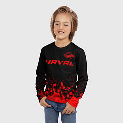 Лонгслив детский Haval - red gradient посередине, цвет: 3D-принт — фото 2