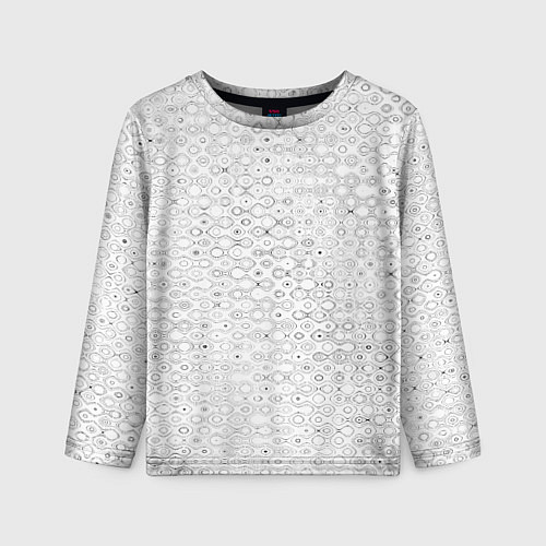 Детский лонгслив Белый с абстрактным узором / 3D-принт – фото 1