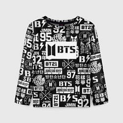 Детский лонгслив Bangtan Boys pattern black