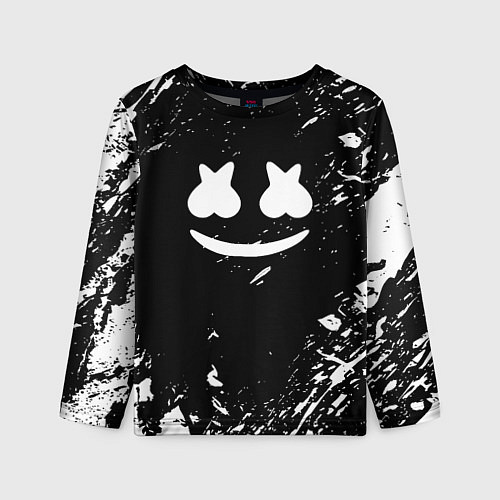 Детский лонгслив Marshmello брызги красок / 3D-принт – фото 1