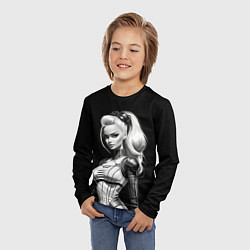 Лонгслив детский Барби - киберпанк нейроарт, цвет: 3D-принт — фото 2