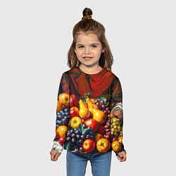 Лонгслив детский Фруктовый натюрморт, цвет: 3D-принт — фото 2