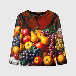 Лонгслив детский Фруктовый натюрморт, цвет: 3D-принт