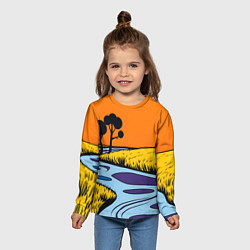 Лонгслив детский Пейзаж с фантастической природой, цвет: 3D-принт — фото 2