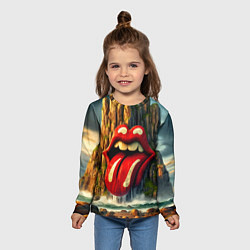 Лонгслив детский Rolling Stones - sea rocks, цвет: 3D-принт — фото 2