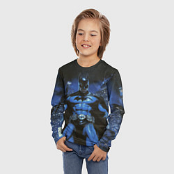 Лонгслив детский Бэтмен синий город, цвет: 3D-принт — фото 2