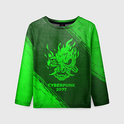 Детский лонгслив Cyberpunk 2077 - green gradient