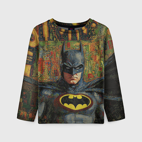 Детский лонгслив Текстурный Бэтмен / 3D-принт – фото 1