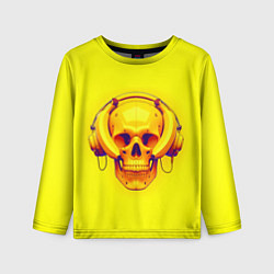 Лонгслив детский Yellow bananas skull - cyberpunk, цвет: 3D-принт