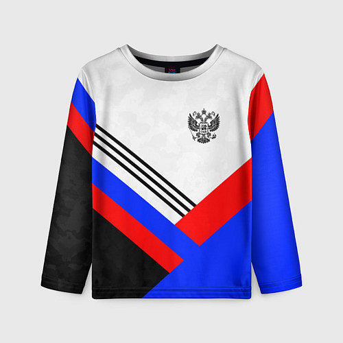 Детский лонгслив Герб России - минимализм / 3D-принт – фото 1