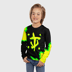 Лонгслив детский Doom огненное лого краски, цвет: 3D-принт — фото 2