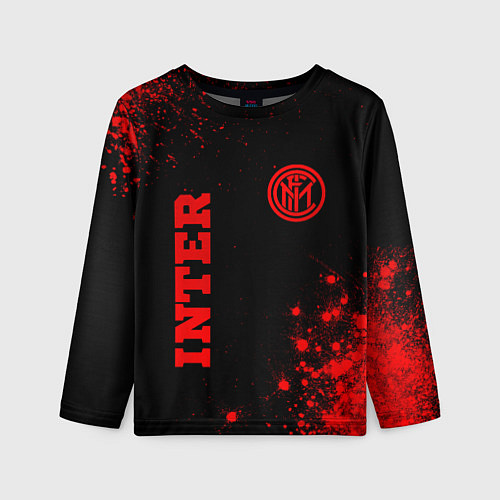 Детский лонгслив Inter - red gradient вертикально / 3D-принт – фото 1
