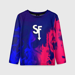 Лонгслив детский Sally face neon flame, цвет: 3D-принт