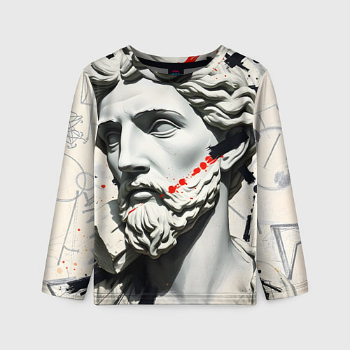 Детский лонгслив Античный портрет зарисовки / 3D-принт – фото 1